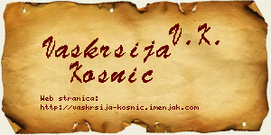 Vaskrsija Kosnić vizit kartica
